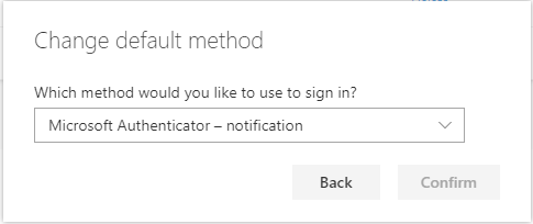 Screenshot showing the default method drop-down menu Screenshot showing the default method drop-down menu