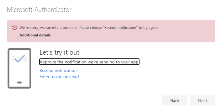 Error: Resend notification message Error: Resend notification message